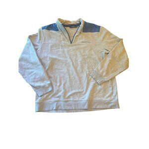 Vineyard Vines Mens XL 1/4 Zip Pullover Blue Gray Cotton/Blend Preppy Nautical